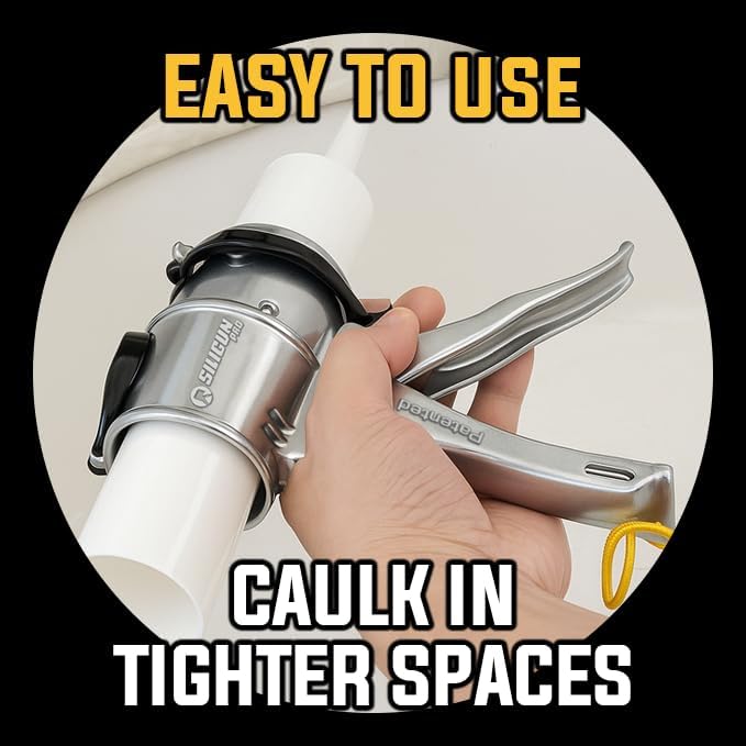 SILIGUN ™ PRO Compact 24:1 Caulking Gun - No Drip Caulk Gun - Patent Design - Lightweight Aluminum Frame - Works with all 10 oz Tubes ( PRO) - Image 5